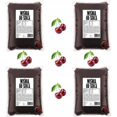 sadvit Sok wiśnia wiśniowy 100% 4x5L sadvit Sok wiśnia wiśniowy 100% 4x5L