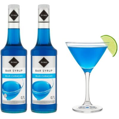 Syrop barmański Blue Curacao 700ml x2 - Rioba Syrop barmański Blue Curacao 700ml x2 - Rioba