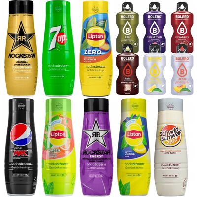 Syrop do saturatora SODASTREAM zestaw, 8 szt. - różne smaki napoje bez cukru koncentraty Bolero Syrop do saturatora SODASTREAM zestaw, 8 szt. - różne smaki napoje bez cukru koncentraty Bolero