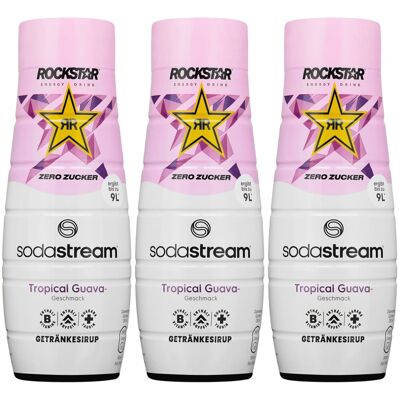 Syrop energetyczny SODASTREAM Rockstar, 3 szt. - Tropical Guava Zero koncentrat bez cukru witaminy kofeina napój gazowany Syrop energetyczny SODASTREAM Rockstar, 3 szt. - Tropical Guava Zero koncentrat bez cukru witaminy kofeina napój gazowany