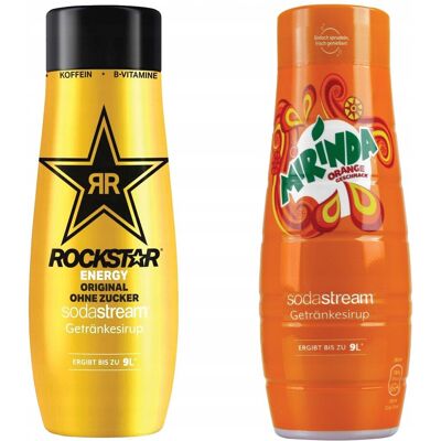 Syrop do saturatora SODASTREAM Rockstar Energy Original Zero i Mirinda, 2 szt. – 440 ml koncentrat napoju gazowanego bez cukru przyrządzanie wody sm.. Syrop do saturatora SODASTREAM Rockstar Energy Original Zero i Mirinda, 2 szt. – 440 ml koncentrat napoju gazowanego bez cukru przyrządzanie wody sm..