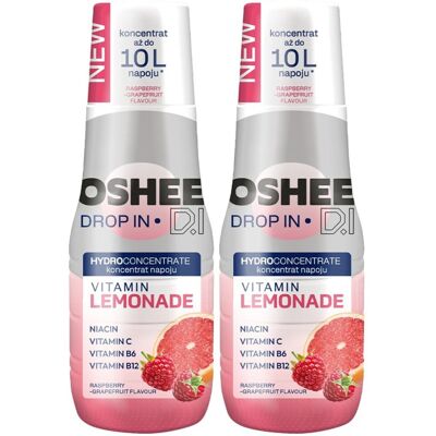 Syrop witaminowy OSHEE Drop Vitamin Lemonade OSHEE, 2 szt. - malinowo-grejpfrutowy napój koncentrat bez cukru witaminy B6 B12 Syrop witaminowy OSHEE Drop Vitamin Lemonade OSHEE, 2 szt. - malinowo-grejpfrutowy napój koncentrat bez cukru witaminy B6 B12