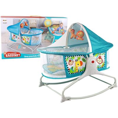 Lean Toys Wielofunkcyjne Łóżeczko Bujaczek 2w1 Mata Dziecięca Dźwięki Wibracje Niebieska Lean Toys Wielofunkcyjne Łóżeczko Bujaczek 2w1 Mata Dziecięca Dźwięki Wibracje Niebieska