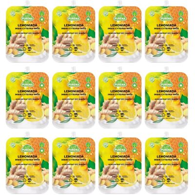 Purena Zestaw 12 x Lemoniada imbir cytryna miód koncentrat Purena Zestaw 12 x Lemoniada imbir cytryna miód koncentrat