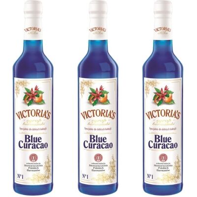 Victoria Zestaw 3 x Syrop BLUE CURACAO do drinków 490 ml Victoria Zestaw 3 x Syrop BLUE CURACAO do drinków 490 ml