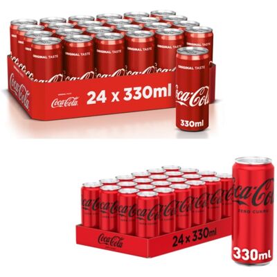 Coca - Cola Zestaw 48 Puszek Coca-Cola/Zero, 330ml - Klasyczny i Bez Cukru Orzeźwienie dla Każdego Coca - Cola Zestaw 48 Puszek Coca-Cola/Zero, 330ml - Klasyczny i Bez Cukru Orzeźwienie dla Każdego