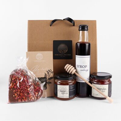 Inny producent Zestaw Prezentowy Torba Pyszności - syrop malinowy, herbata zielona, miód, konfitura, serce z czekolady / Piwnica Polska Inny producent Zestaw Prezentowy Torba Pyszności - syrop malinowy, herbata zielona, miód, konfitura, serce z czekolady / Piwnica Polska