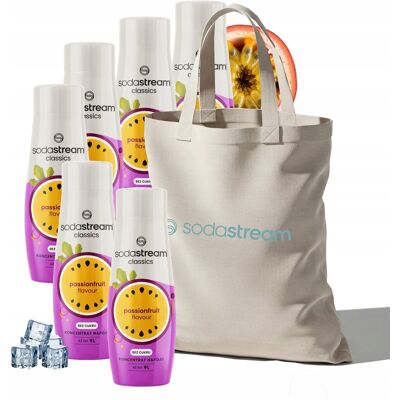 Inny producent Zestaw Syrop do wody SodaStream Marakuja Bez cukru 6x440ml + Torba Inny producent Zestaw Syrop do wody SodaStream Marakuja Bez cukru 6x440ml + Torba