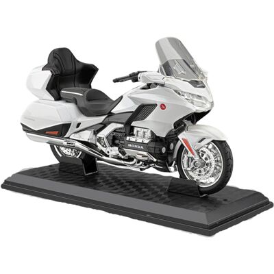 Huayi Motocykl Honda Gl1800 Biały 1/12 Światła + Dźwięk Huayi Motocykl Honda Gl1800 Biały 1/12 Światła + Dźwięk