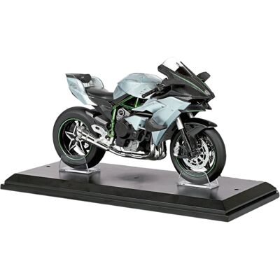 Huayi Motocykl Kawasaki Ninja H2r Srebrny 1/12 Światła + Dźwięk Huayi Motocykl Kawasaki Ninja H2r Srebrny 1/12 Światła + Dźwięk