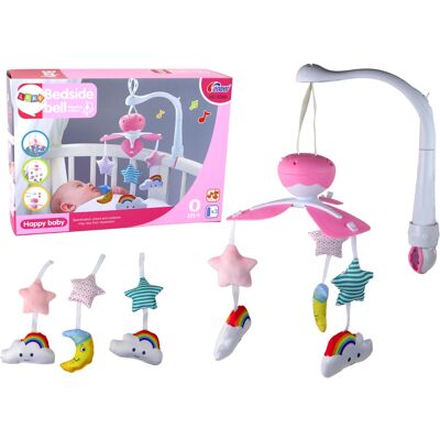 Lean Toys Karuzela Łóżeczkowa Na Klips Księżyc I Chmurki Muzyczna Różowa Lean Toys Karuzela Łóżeczkowa Na Klips Księżyc I Chmurki Muzyczna Różowa