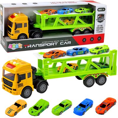 Lean Toys Laweta Lora Z 5 Autkami Światło I Dźwięk Zielona Lean Toys Laweta Lora Z 5 Autkami Światło I Dźwięk Zielona