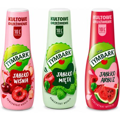 Syrop Koncentrat Do Wody Napój Tymbark Jabłko Mięta + Wiśnia + Arbuz Syrop Koncentrat Do Wody Napój Tymbark Jabłko Mięta + Wiśnia + Arbuz