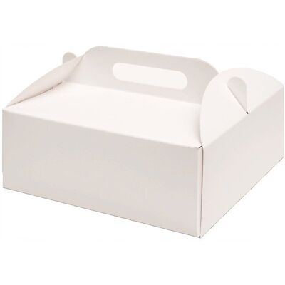 Kartony24h 1x Pudełko z rączką na tort ciasto jedzenie box Białe 30 x 30 x11 cm Kartony24h 1x Pudełko z rączką na tort ciasto jedzenie box Białe 30 x 30 x11 cm