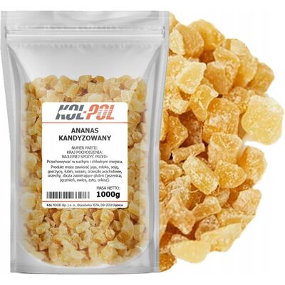 ANANAS KANDYZOWANY KOSTKA 1kg Przekąska słodki dodatek w kostkach Kol-Pol ANANAS KANDYZOWANY KOSTKA 1kg Przekąska słodki dodatek w kostkach Kol-Pol