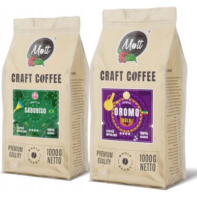 Arabica 100% Zestaw Kawa Ziarnista - 2 Kg - Mott Coffee Arabica 100% Zestaw Kawa Ziarnista - 2 Kg - Mott Coffee