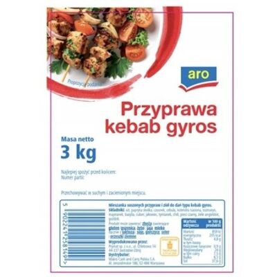 aro Przyprawa Kebab Gyros 3 kg aro Przyprawa Kebab Gyros 3 kg