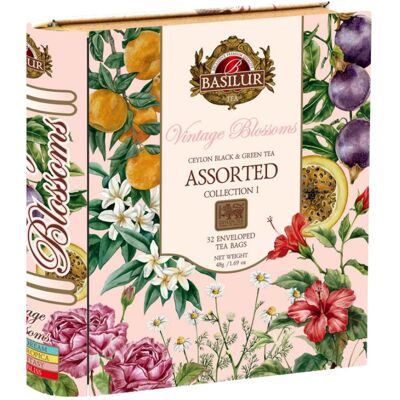 Basilur VINTAGE BLOSSOMS zestaw herbat 4 smaki KWIATOWE I OWOCOWE saszetki w puszce - 32 x 1,5 g Basilur VINTAGE BLOSSOMS zestaw herbat 4 smaki KWIATOWE I OWOCOWE saszetki w puszce - 32 x 1,5 g