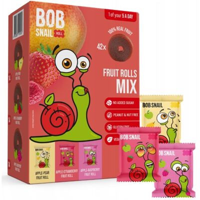 inna (Inny) Bob Snail Mix Przekąska Owocowa 42 Szt. 10g inna (Inny) Bob Snail Mix Przekąska Owocowa 42 Szt. 10g