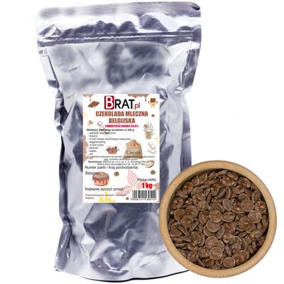Brat, Belgijska Czekolada Mleczna, 1 Kg Brat, Belgijska Czekolada Mleczna, 1 Kg