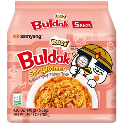 Samyang Buldak Rose Hot Chicken Ramen Multipack (5x140g) 700g !! Samyang Buldak Rose Hot Chicken Ramen Multipack (5x140g) 700g !!
