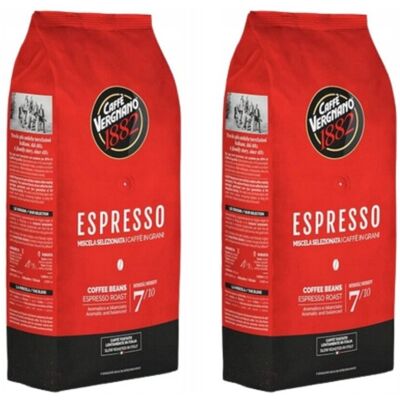 Caffe Vergnano Espresso Bar Grani 2x1kg - Klasyczna Włoska Kawa Ziarnista Do Espresso Caffe Vergnano Espresso Bar Grani 2x1kg - Klasyczna Włoska Kawa Ziarnista Do Espresso