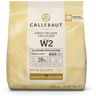 Callebaut Biała Czekolada W2 - 28% Kakao, 400g Callebaut Biała Czekolada W2 - 28% Kakao, 400g