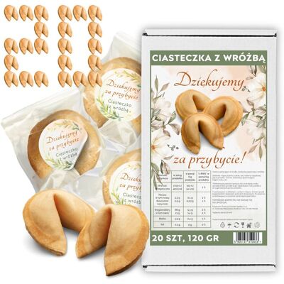 Magia Ciast Chińskie Ciasteczka z Wróżbą Podziękowanie za Przybycie Szczęścia 20 szt Magia Ciast Chińskie Ciasteczka z Wróżbą Podziękowanie za Przybycie Szczęścia 20 szt