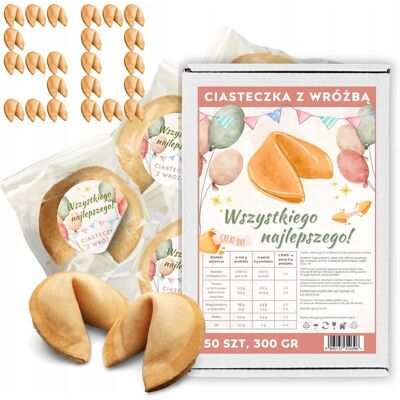 Magia Ciast Chińskie Ciasteczka z Wróżbą Wszystkiego Najlepszego Magia dla gości 50 szt Magia Ciast Chińskie Ciasteczka z Wróżbą Wszystkiego Najlepszego Magia dla gości 50 szt