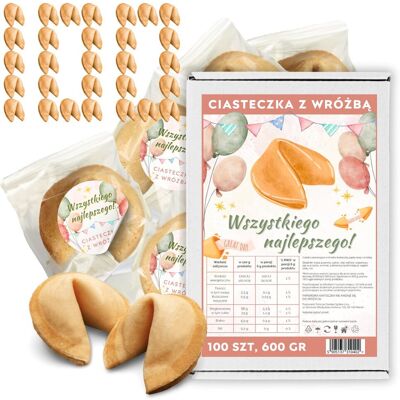 Magia Ciast Chińskie Ciasteczka z wróżbą Wszystkiego Najlepszego Magia Losu 100 szt Magia Ciast Chińskie Ciasteczka z wróżbą Wszystkiego Najlepszego Magia Losu 100 szt