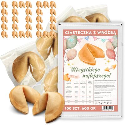 Magia Ciast Chińskie Ciasteczka z wróżbą Wszystkiego Najlepszego Magia Losu 100 szt Magia Ciast Chińskie Ciasteczka z wróżbą Wszystkiego Najlepszego Magia Losu 100 szt