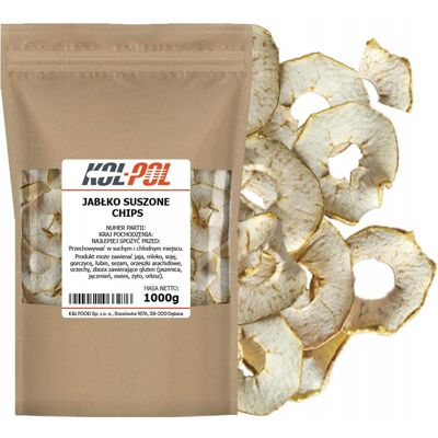 Chipsy Jabłkowe 1kg Chrupiące suszone naturalna przekąska jakość Kol-Pol Chipsy Jabłkowe 1kg Chrupiące suszone naturalna przekąska jakość Kol-Pol