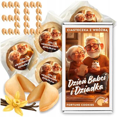 Magia Ciast Ciasteczka Szczęścia z wróżbą PREZENT NA DZIEŃ BABCI I DZIADKA 30 szt. Magia Ciast Ciasteczka Szczęścia z wróżbą PREZENT NA DZIEŃ BABCI I DZIADKA 30 szt.
