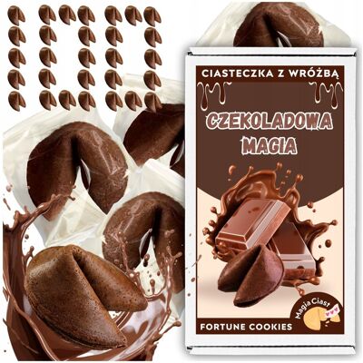 Magia Ciast Ciasteczka z Wróżbą 100 szt Czekoladowe Podziękowanie Upominek Prezent Gift Magia Ciast Ciasteczka z Wróżbą 100 szt Czekoladowe Podziękowanie Upominek Prezent Gift