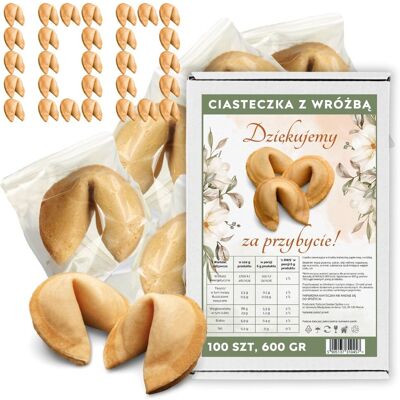Magia Ciast Ciasteczka z Wróżbą Dziękujemy za Przybycie Ciastko Przeznaczenia 100 sztuk Magia Ciast Ciasteczka z Wróżbą Dziękujemy za Przybycie Ciastko Przeznaczenia 100 sztuk
