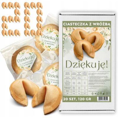 Magia Ciast Ciasteczka z Wróżbą Magia Przeznaczenia Chińskie Ciasteczka Dziękuję 20 szt Magia Ciast Ciasteczka z Wróżbą Magia Przeznaczenia Chińskie Ciasteczka Dziękuję 20 szt