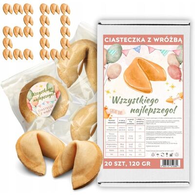 Magia Ciast Ciasteczka z Wróżbą Wszystkiego Najlepszego Chińskie Ciasteczka 20 szt Magia Ciast Ciasteczka z Wróżbą Wszystkiego Najlepszego Chińskie Ciasteczka 20 szt