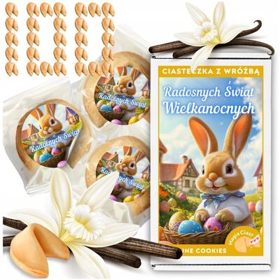 Magia Ciast Ciasteczka z Wróżbą x 100 Prezent Wielkanocny Radosnych Świąt Waniliowe Magia Ciast Ciasteczka z Wróżbą x 100 Prezent Wielkanocny Radosnych Świąt Waniliowe