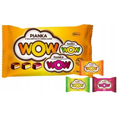 Cukierki WOW Pianka Z Galaretką w Czekoladzie Vobro 1Kg Cukierki WOW Pianka Z Galaretką w Czekoladzie Vobro 1Kg