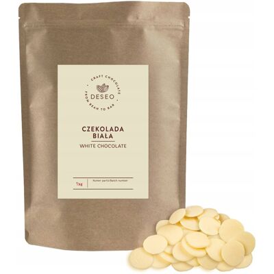 Inny producent Czekolada Biała 1 kg – Białe Dropsy Czekoladowe do Rozpuszczania, Do Wypieków, Deserów, Kremów, Polew, Fondue i Fontann Czekoladowych – DESEO Inny producent Czekolada Biała 1 kg – Białe Dropsy Czekoladowe do Rozpuszczania, Do Wypieków, Deserów, Kremów, Polew, Fondue i Fontann Czekoladowych – DESEO