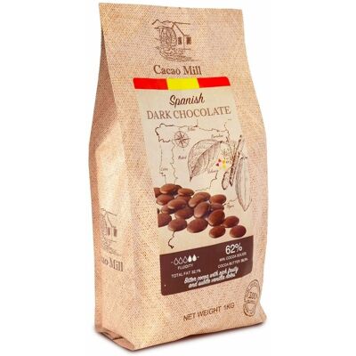 Tortino CZEKOLADA deserowa 62% hiszpańska Natra Cacao 1 kg Tortino CZEKOLADA deserowa 62% hiszpańska Natra Cacao 1 kg