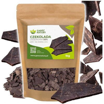 Inny producent CZEKOLADA DESEROWA BEZ CUKRU Z MALTITOLEM 55% INTENSYWNA 1000g PŁATKI 1 kg Inny producent CZEKOLADA DESEROWA BEZ CUKRU Z MALTITOLEM 55% INTENSYWNA 1000g PŁATKI 1 kg