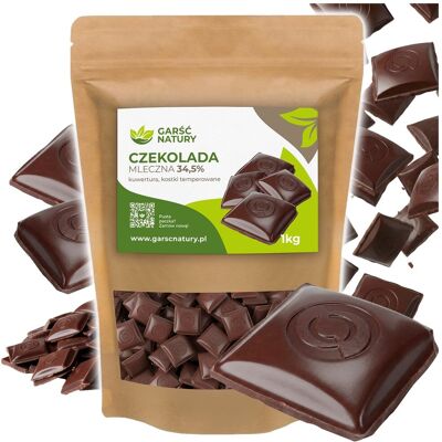 Inny producent CZEKOLADA MLECZNA 1000g KOSTKI TEMPEROWANE KUWERTURA 34% 1 kg Inny producent CZEKOLADA MLECZNA 1000g KOSTKI TEMPEROWANE KUWERTURA 34% 1 kg