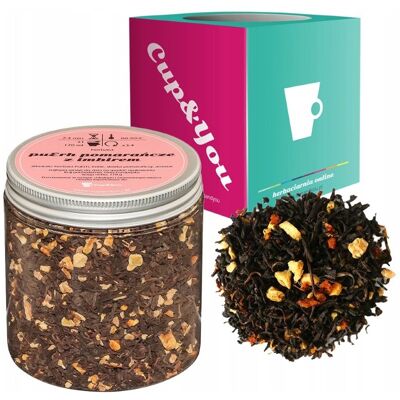 Czerwona Herbata Pu-Erh Pomarańcze Z Imbirem Imbir Skórka Pomarańczy 170g - Sypana Liściasta Herbata Premium Na Prezent Upominek Podarunek Cup&you Czerwona Herbata Pu-Erh Pomarańcze Z Imbirem Imbir Skórka Pomarańczy 170g - Sypana Liściasta Herbata Premium Na Prezent Upominek Podarunek Cup&you