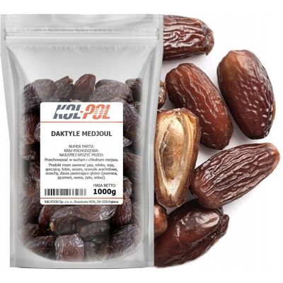 DAKTYLE SUSZONE MEDJOUL 1kg Królewskie Medjool naturalne jakość Kol-Pol DAKTYLE SUSZONE MEDJOUL 1kg Królewskie Medjool naturalne jakość Kol-Pol