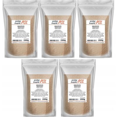 DROŻDŻE PIEKARSKIE SUCHE 5kg Instant do wypieków piekarnicze Kol-Pol DROŻDŻE PIEKARSKIE SUCHE 5kg Instant do wypieków piekarnicze Kol-Pol