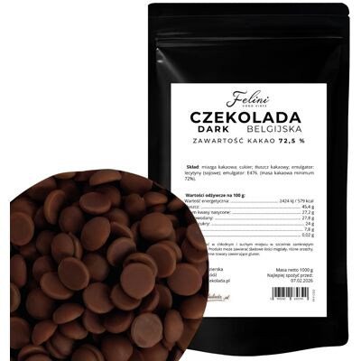 Felini czekolada gorzka belgijska 72,5% 1kg Felini czekolada gorzka belgijska 72,5% 1kg