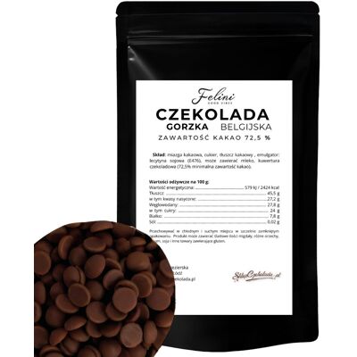 Felini czekolada gorzka belgijska 72,5% 500g Felini czekolada gorzka belgijska 72,5% 500g