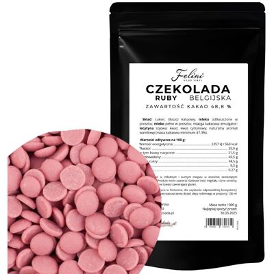 Felini czekolada RUBY belgijska 48,8% 1kg Felini czekolada RUBY belgijska 48,8% 1kg