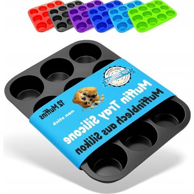 Inny producent Forma Na 12 Babeczek Muffiny Brązowa Wytrzymała Czarna Inny producent Forma Na 12 Babeczek Muffiny Brązowa Wytrzymała Czarna